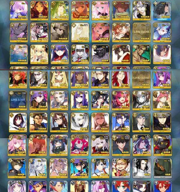 FGO Fate Grand Order 引退アカウント 星5 9体 イベ鯖最終再臨済 携帯
