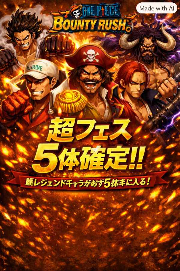 ワンピース バウンティラッシュ 超フェス5体確定2体フルブまでかけら